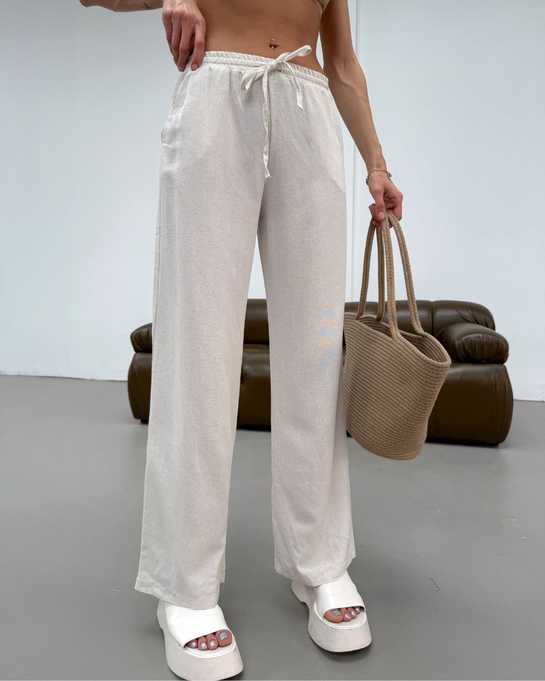 Keten Bol Paça Pantolon – pantolon ürün görünümü 1