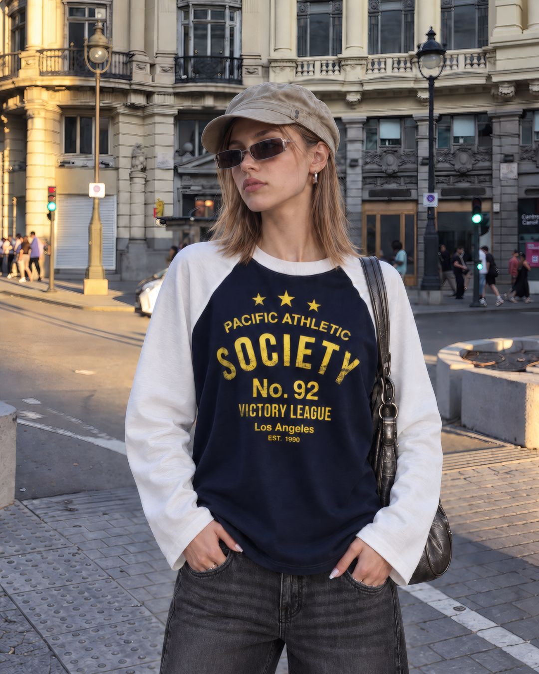 Society Baskılı Kalın Uzun Kol T-Shirt – t-shirt ürün görünümü 1